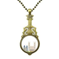 DIYthinker Colar da Igreja da Cidade do Canadá, Joia Antiga de Violão, Pingente de Música