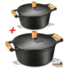 Jogo 2 Caçarolas 3,0 litros Ferro Fundido - Panela Mineira
