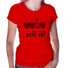 Baby Look Dare to be different - Foca na Moda, Vermelho, M