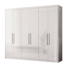 Guarda Roupa Casal 6 Portas 4 Gavetas 4 Prateleiras Venice Branco - Demóbile