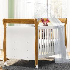 Berço Mini Cama Slim 100% Mdf com Colchão Branco/Ypê - Tigus, Marrom C