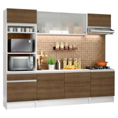 Armário de Cozinha Topazio com Balcão e Tampo Branco Rustic