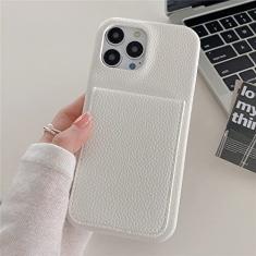 Carteira de Couro Luxo Capa para Cartão Carteira para iPhone 14 Pro Max 11 12 13 Mini XR X XS 8 7 Plus SE Photo Slot Stand Cover, Branco, Para iPhone 11ProMax