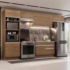 Cozinha Completa Madesa Glamy 350001 com Armário e Balcão (sem Tampo e Pia) - Rustic