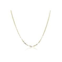 Colar Longo Elo Duplo Folheado Em Ouro 18k [F027]