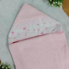 Toalha de Banho com Capuz de Bebê AMARELA AZUL ROSA Forrada com Fralda