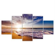 Quadros Decorativos Mosaico MDF por do sol Azul - Dropx4