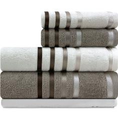 Jogo de toalhas Banhão Gigante Karsten Lumina 5 Peças - Fio Penteado - Emcompre