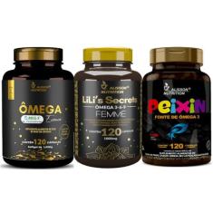 Kit Familia Omega-3 Essence Omega 3 6 9 Femme Peixin Kids 3x120 Cápsul