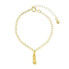 Pulseira Infantil Com Pingente De Figa Folheado A Ouro - Jhulias Joias