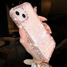 Capa de telefone macia transparente com glitter brilhante e diamante para iPhone 14 13 12 Pro Max 11 XS XR 7 8 Plus SE 3 Capa de silicone transparente, rosa, para iPhone SE 2020