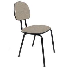 Cadeira Fixa Secretaria Polo - Maiart, Marrom/Bege, Tecido J.Serrano