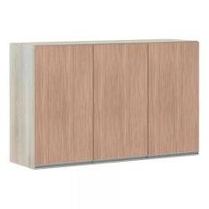 Armário para Cozinha 120 cm 3 Portas Lis Luciane Móveis, Legno Crema/C