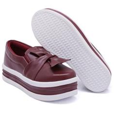 Tênis Feminino Slip On Moda Casual Calce Fácil Linha Conforto Moderno Tendência Escola Trabalho-Feminino