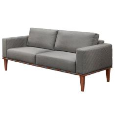 Sofá Namoradeira Bella Luxo Castellar Móbile Linho Cinza Linho Cinza