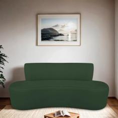 Sofá Curvo Orgânico 160cm 2 Lugares Linho Antonela - Maranata Estofado