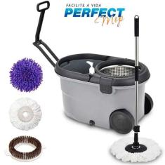 Esfregão Balde Perfect Mop Move - 3refis Com Roda E Alça