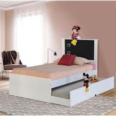 Cama de Solteiro Bibox Barcelona Branco com Preto - Tebarrot