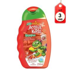 Kit C/03 Acqua Kids Cabelos Lisos E Finos Shampoo 250ml