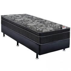 Cama Box Box Iso  Mola Nanolastic Black Solteirão Ortopillow Ortobom  Preto/Cinza