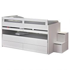 Beliche Juvenil Baixa 2 Gavetas Escrivaninha E Escada 2 Em 1 Faces F04 Branco