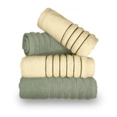 Jogo com 4 Toalhas Wave Premium 450g/m² Algodão Banhão e Rosto Verde e