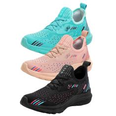 Kit 3 Pares Tênis Esportivo Feminino Vili para Caminhada Treino-Feminino