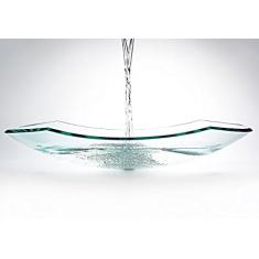 Cuba de Vidro - Canoa 50 x 27 cm Esmaltado Craquelado Bergan