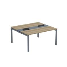 Mesa Plataforma Dupla com Pé de Aço para Coworking 150X140/2P PDC15/14/2P Noce Naturalle/Grafito