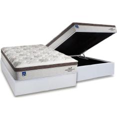 Conjunto Box Baú Casal: Colchão Molas Plumatex Ensacadas - Personalle + Base Crc Courano White(138x188)