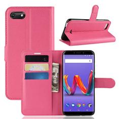 WIKO Capa para Tommy 3 Plus, carteira flip de couro PU premium com compartimento para cartão, suporte e fecho magnético [capa interna à prova de choque de TPU] Compatível com WIKO Tommy 3 Plus