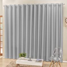 Cortina 2 Mts Sala Quarto Escritório Semiblackout Para Trilho Comum Cinza