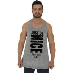 Regata Longline Estampada Masculina MXD Conceito Just Be Nice, Cinza, 