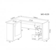 Mesa Para Escritório Em L 2 Gavetas Me4129 Tecno Mobili Amendoa