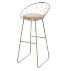 Banqueta Alta Champanhe Sunset Estofada Macio Decor Industrial Champanhe-linho Areia