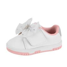 Tenis Molekinha Com Laco Cabedal-Feminino