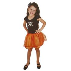 Fantasia Infantil Bruxinha Keka Vestido Curto Halloween De 2 À 8 Anos 
