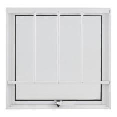 Janela Com Grade - Alumínio - 0,60X0,60M - Crv - Branco