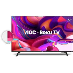 AOC 43S5135/78G - Smart TV LED 43" Full HD, Design sem bordas, Wifi, Conversor Digital, USB, HDMI