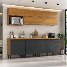 Cozinha Completa Itatiaia Ideale com 12 portas, 2 gavetas e 6 prateleiras – 260cm de largura