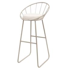 Banqueta Alta Champanhe Sunset Estofada Macio Decor Industrial Champanhe/Off White