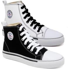 Kit 2 Pares Tênis Casual Feminino Liso Cano Médio Conforto - Polo Blu,