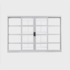 Janela de Aço de Correr 100x120cm 4 Folhas com Grade Minas Sul mgm