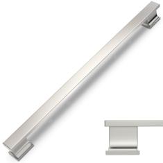 COTYKILEY Pacote com 6 puxadores de armário de 256 mm de níquel acetinado escovado puxadores de armário de cozinha puxadores de porta de armário de cozinha puxadores de gaveta puxadores de cômoda