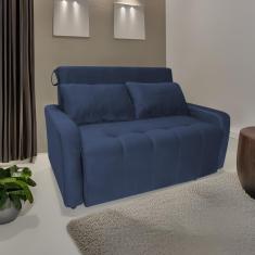 Sofá Cama Para Sala De Estar Amora New Suede - Azul Azul