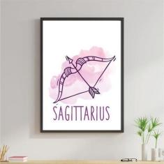 Quadro Decorativo Signos Aquarela - Sagitário 45X34Cm - Quadros On-Lin
