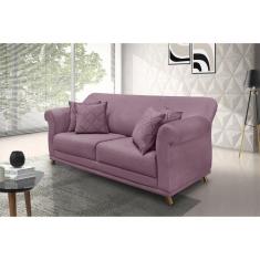 Sofá 2 Lugares 160cm Veludo Arras Spezzia Decor Lilás