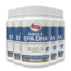 Kit 5 Ômega 3 EPA DHA Vitafor 60 Cápsulas