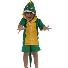 Conjunto Infantil Fantasia Dinossauro Com Camiseta e Short