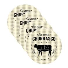 Sousplat Churrasco Bege - NSW, 4 Peças, com base